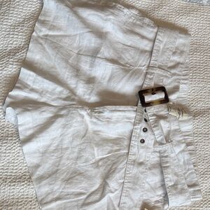 Christian Siriano White Linen Women's Shorts